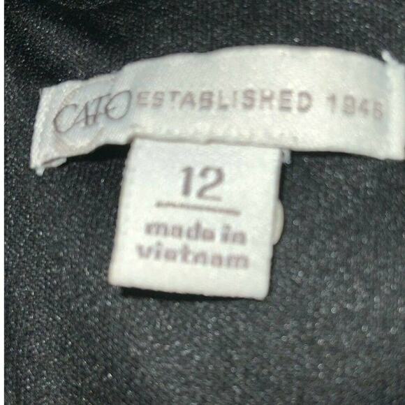 Cato Dress Women's Size 12 Metallic Thread & Black Sequins Zipper Lined Sheath - Picture 6 of 7